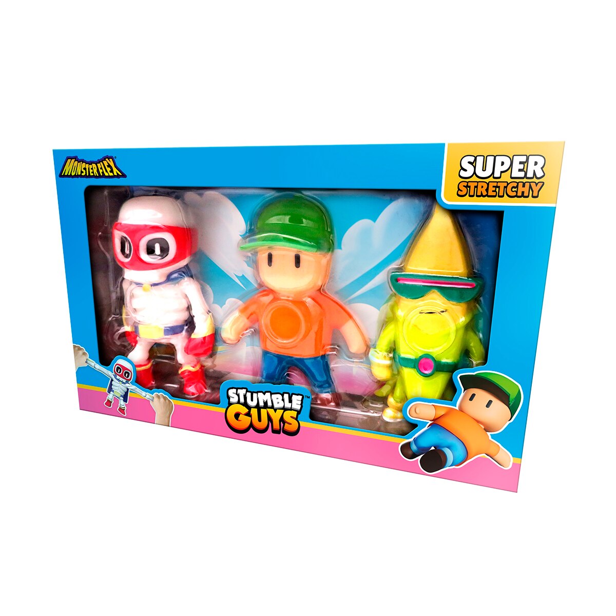 Pack 3 Figuras Monsterflex Stumble Guys Bizak modelos surtidos 3