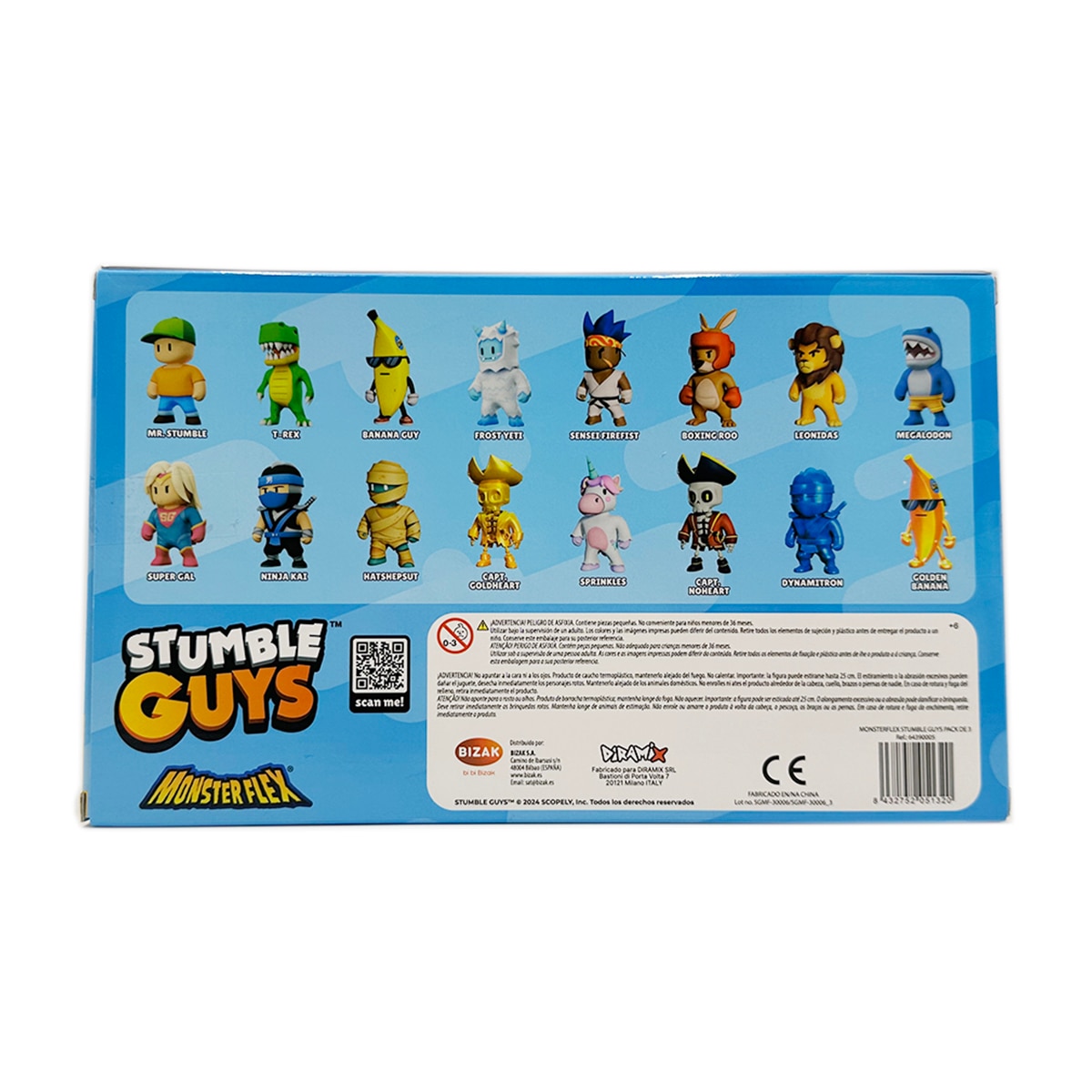 Pack 3 Figuras Monsterflex Stumble Guys Bizak modelos surtidos 8