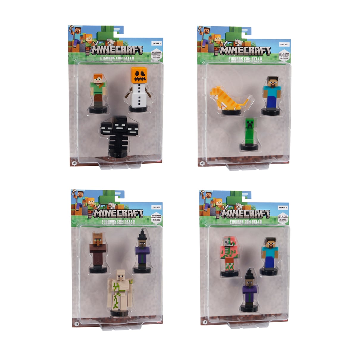 Pack 3 Figuras de 5 cm Minecraft - Modelos Sortidos 1