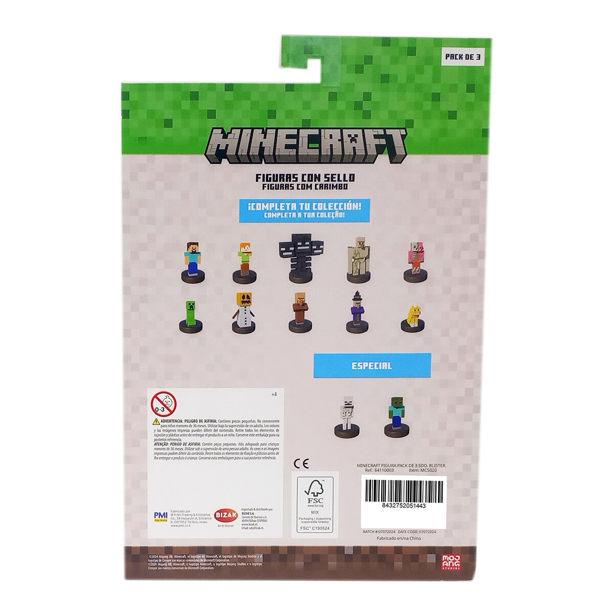 Pack 3 Figuras de 5 cm Minecraft - Modelos Sortidos 10