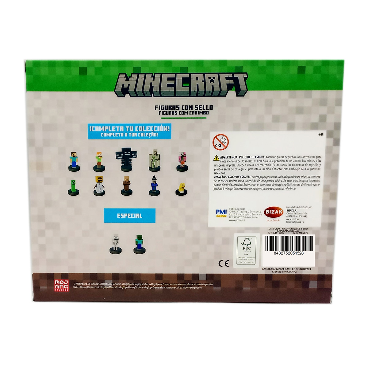 Minecraft, pack de 8 figuras de 5 cm surtidos. 6