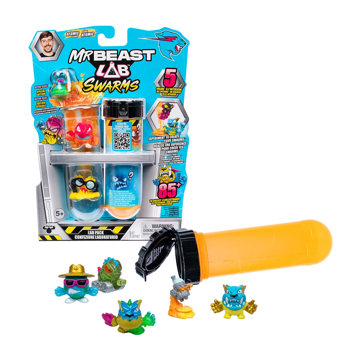 Imagen 0 de Pack 5 Figuras Swarms Test Tube Mr. Beast Lab modelos surtidos