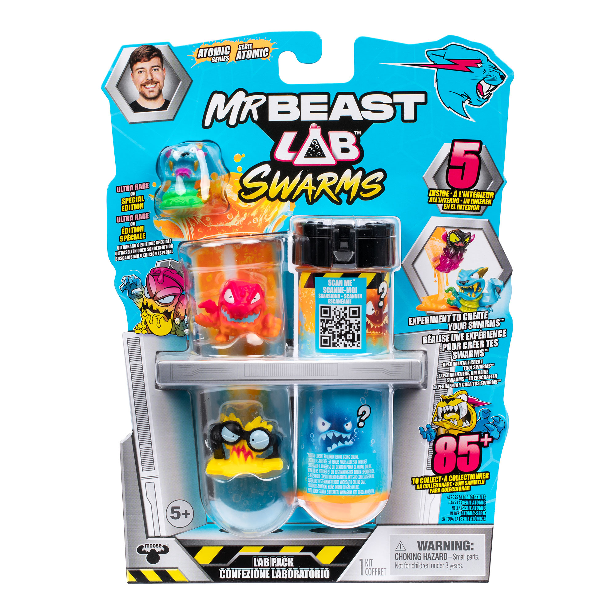 Pack 5 Figuras Swarms Test Tube Mr. Beast Lab modelos surtidos 5