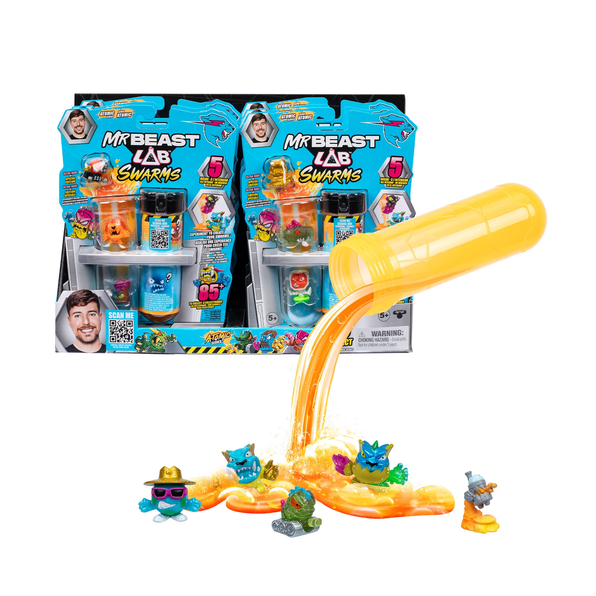 Pack 5 Figuras Swarms Test Tube Mr. Beast Lab modelos surtidos 6