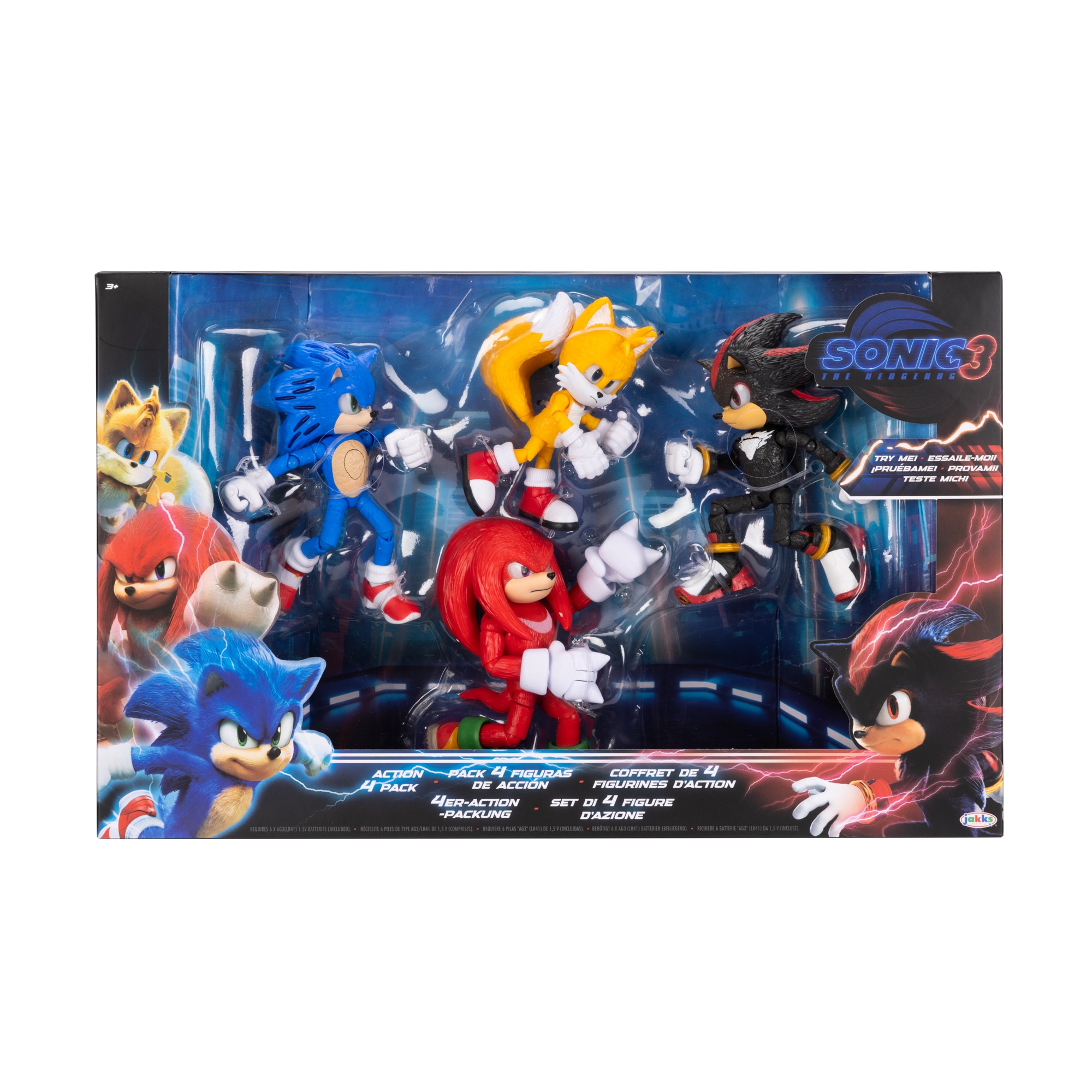 Pack Coleccionista Sonic, Shadow, Tails y Knuckles Sonic 3 La Película Jakks Pacific 2