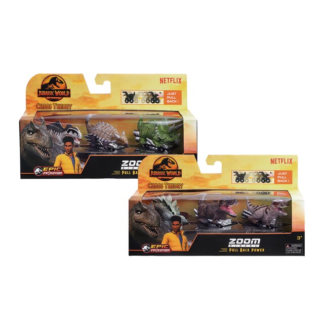 Pack 3 Zoom Riders Jurassic World modelos surtidos