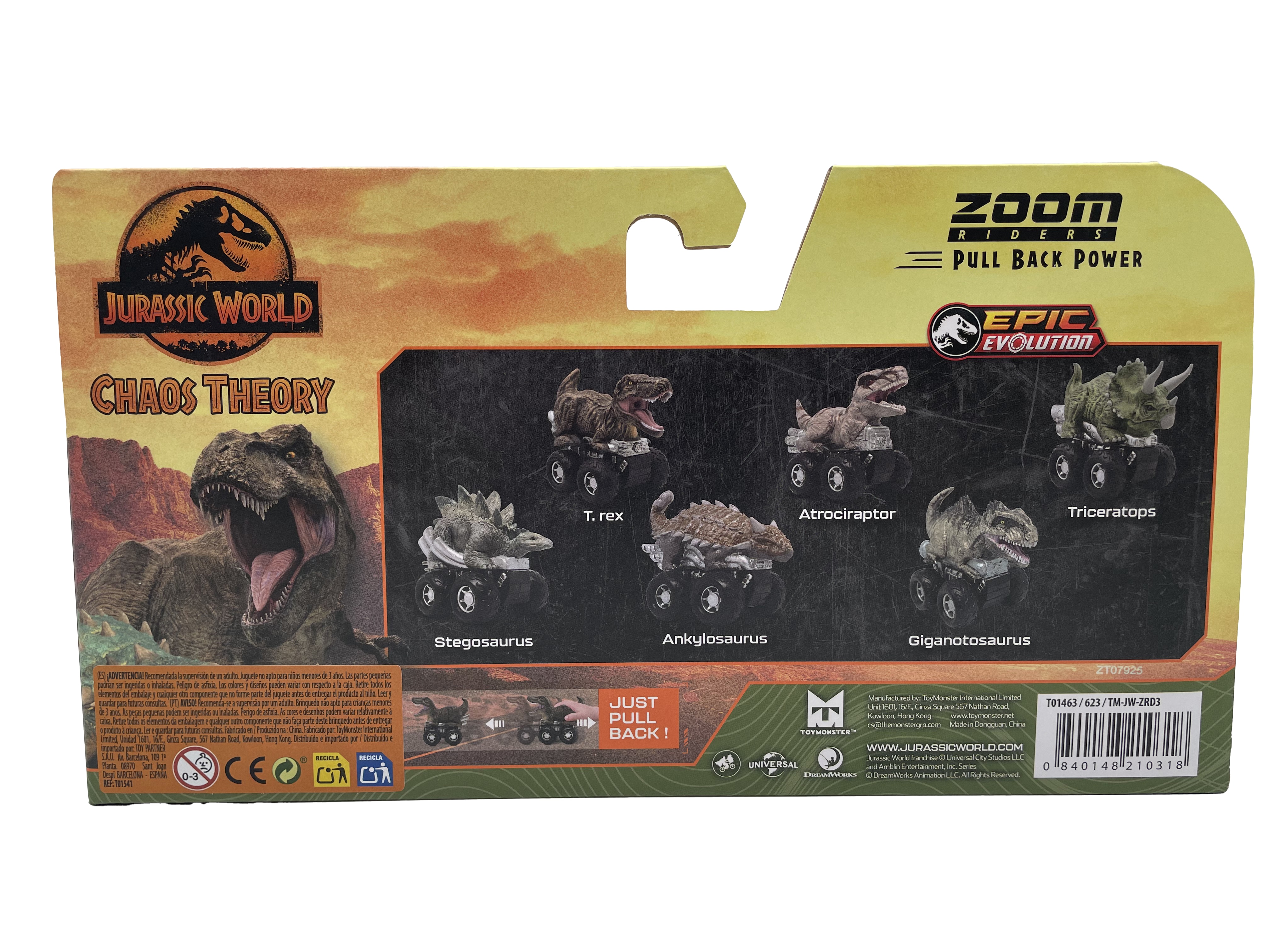 Pack 3 Zoom Riders Jurassic World modelos surtidos 6