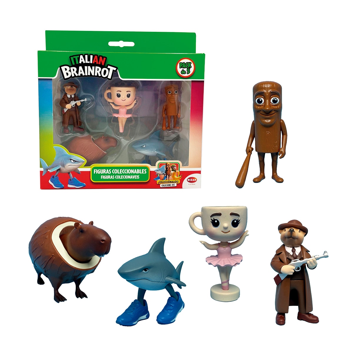 Imagem 0 de Conjunto de 5 figuras Italian Brainrot de 5 cm