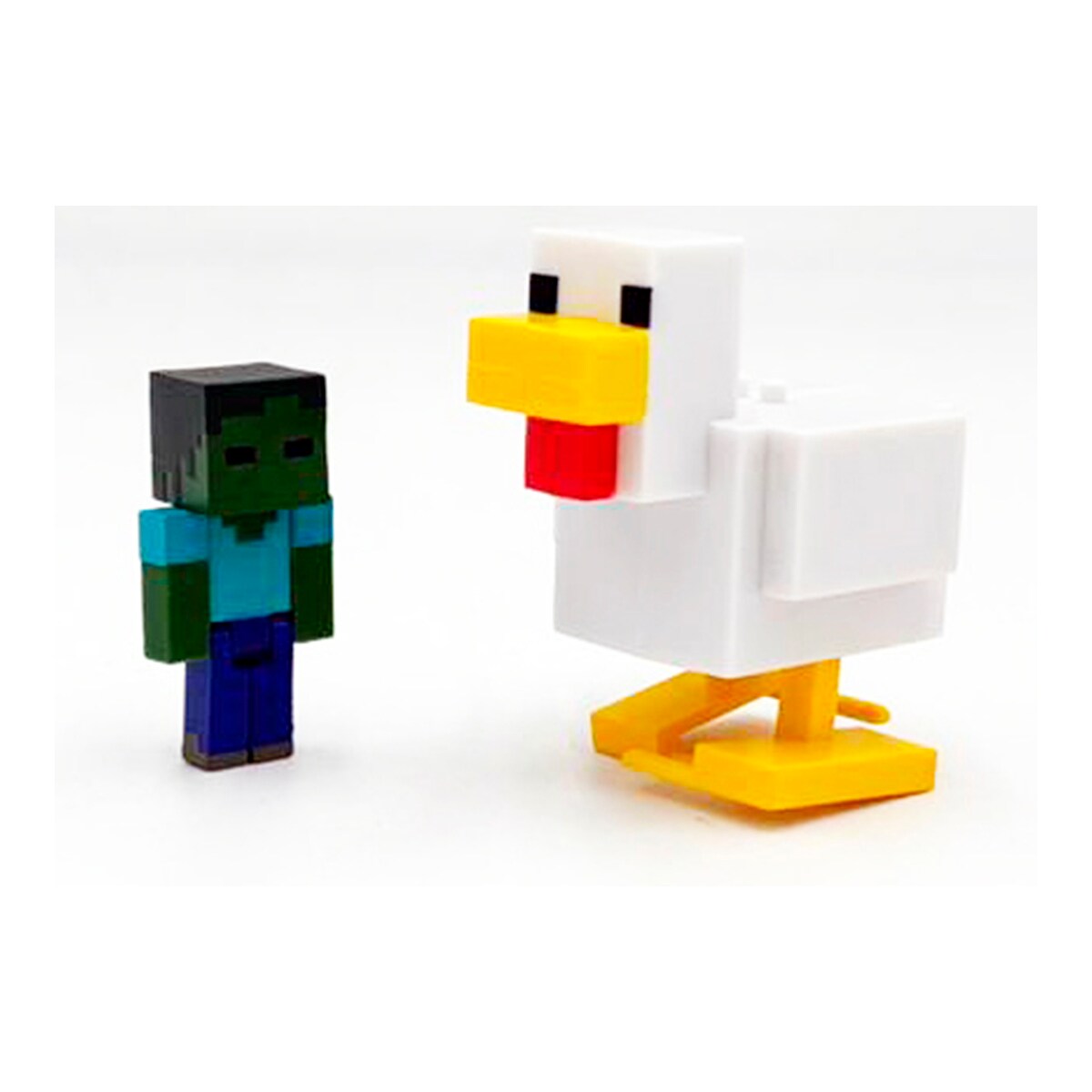 Figura coleccionable bebé zombie y jinete avícola con movimiento Minecraft Bizak 3