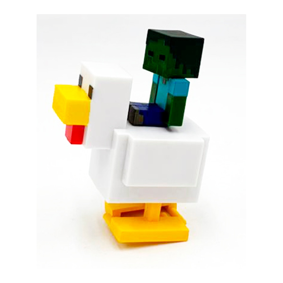 Figura coleccionable bebé zombie y jinete avícola con movimiento Minecraft Bizak 4