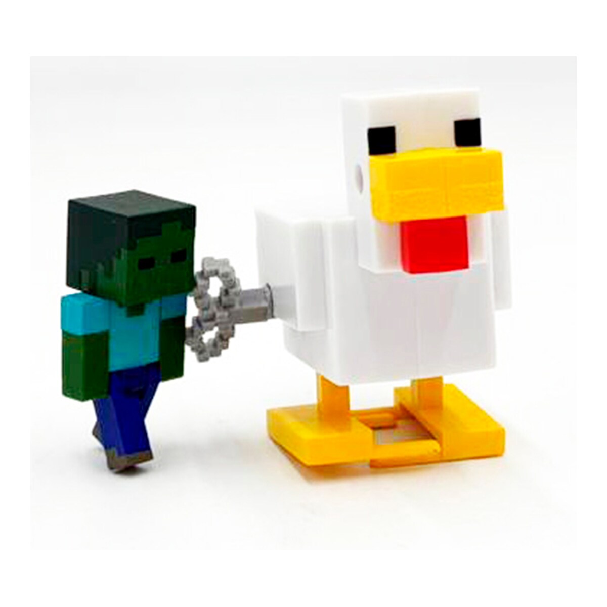 Figura coleccionable bebé zombie y jinete avícola con movimiento Minecraft Bizak 7