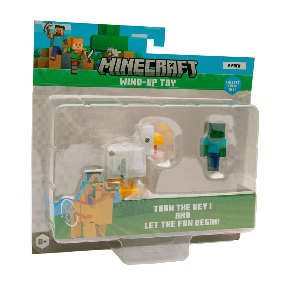 Figura coleccionable bebé zombie y jinete avícola con movimiento Minecraft Bizak 8