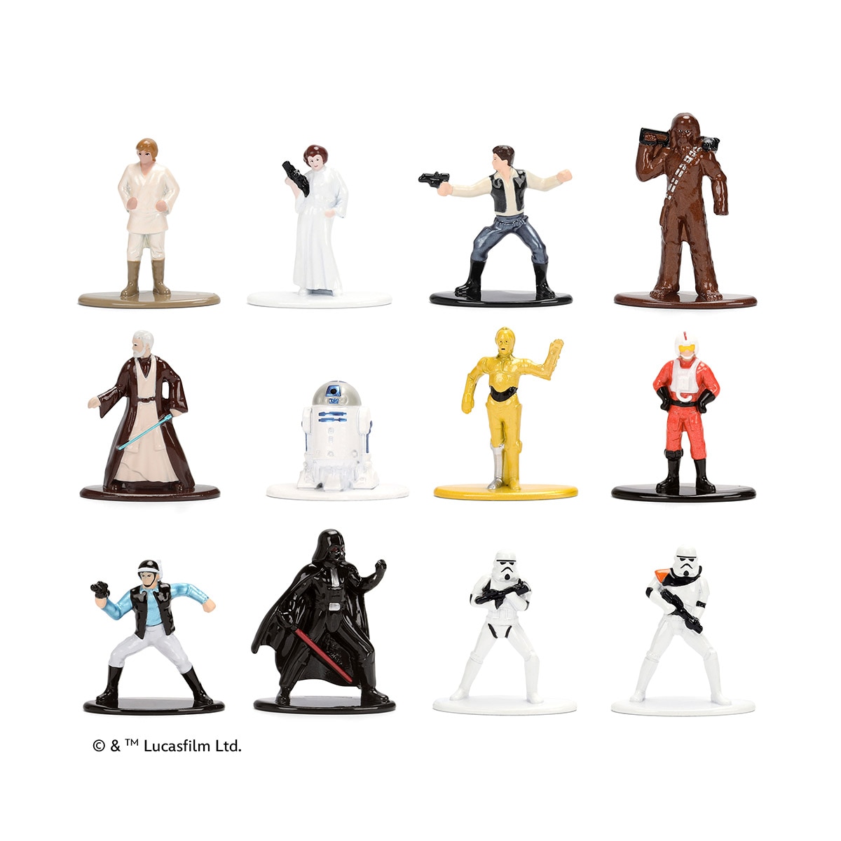 Pack en caja de 12 figuras Nanofigs metal de 4cm Disney Star Wars Jada 2