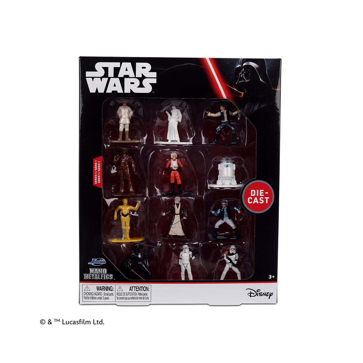 Pack en caja de 12 figuras Nanofigs metal de 4cm Disney Star Wars Jada 4