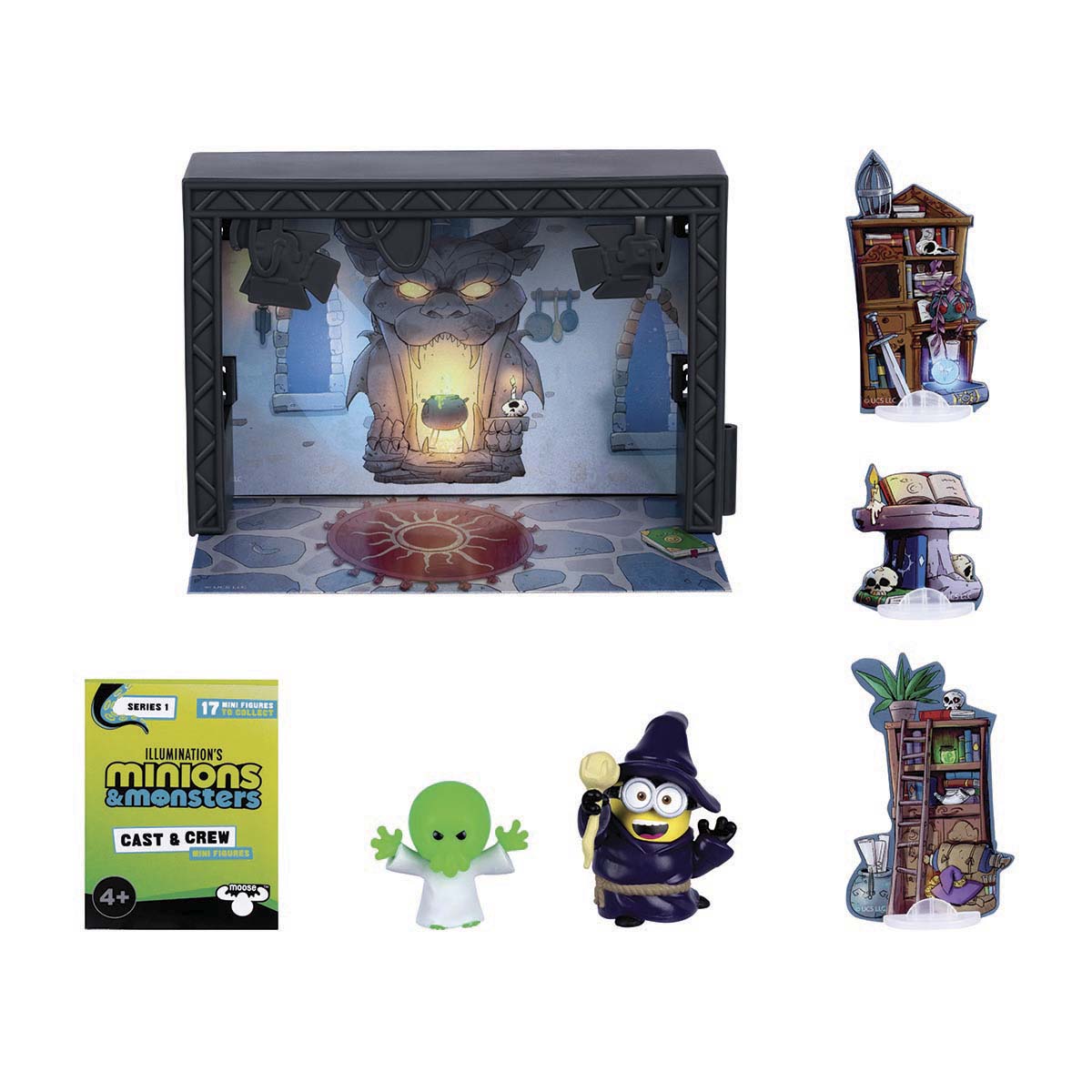 Minifigura reparto y equipo + plató Minions & Monsters Illumination modelos surtidos 9