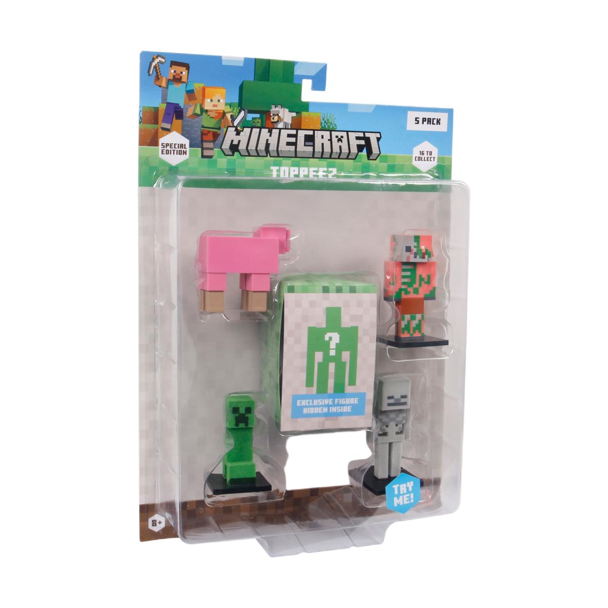 Figura Minecraft Toppeez edición especial pack de 5 Minecraft Bizak modelos surtidos 4