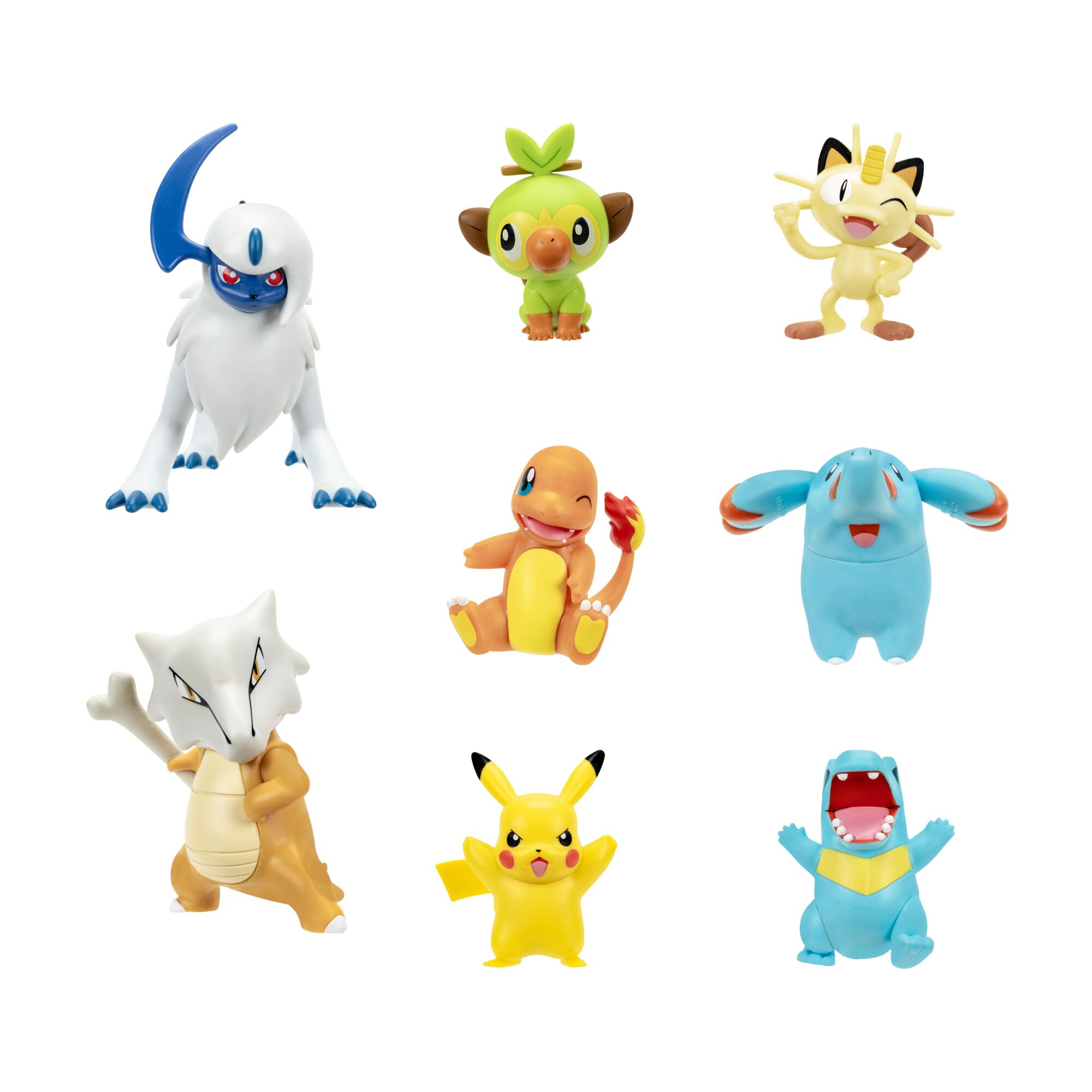 Imagen 2 de Multipack 8 figuras batalla (Pikachu, Phanpy, Totodile, Charmander, Grookey, Meowth, Marowak, Absol) Pokémon