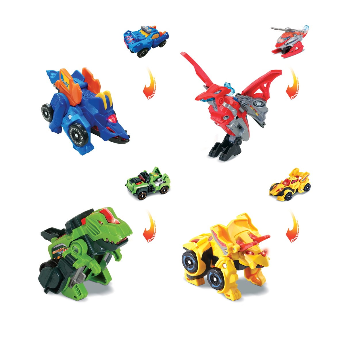 VTech - Switch&Go Dinos pequeños, Modelos surtidos, Dinosaurios que se transforman en vehículos VTech