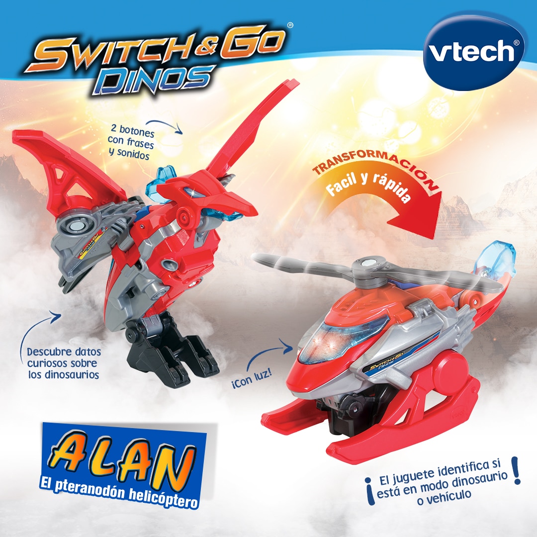 Switch&Go Dinos pequeños, Modelos surtidos, Dinosaurios que se transforman en vehículos VTech 6