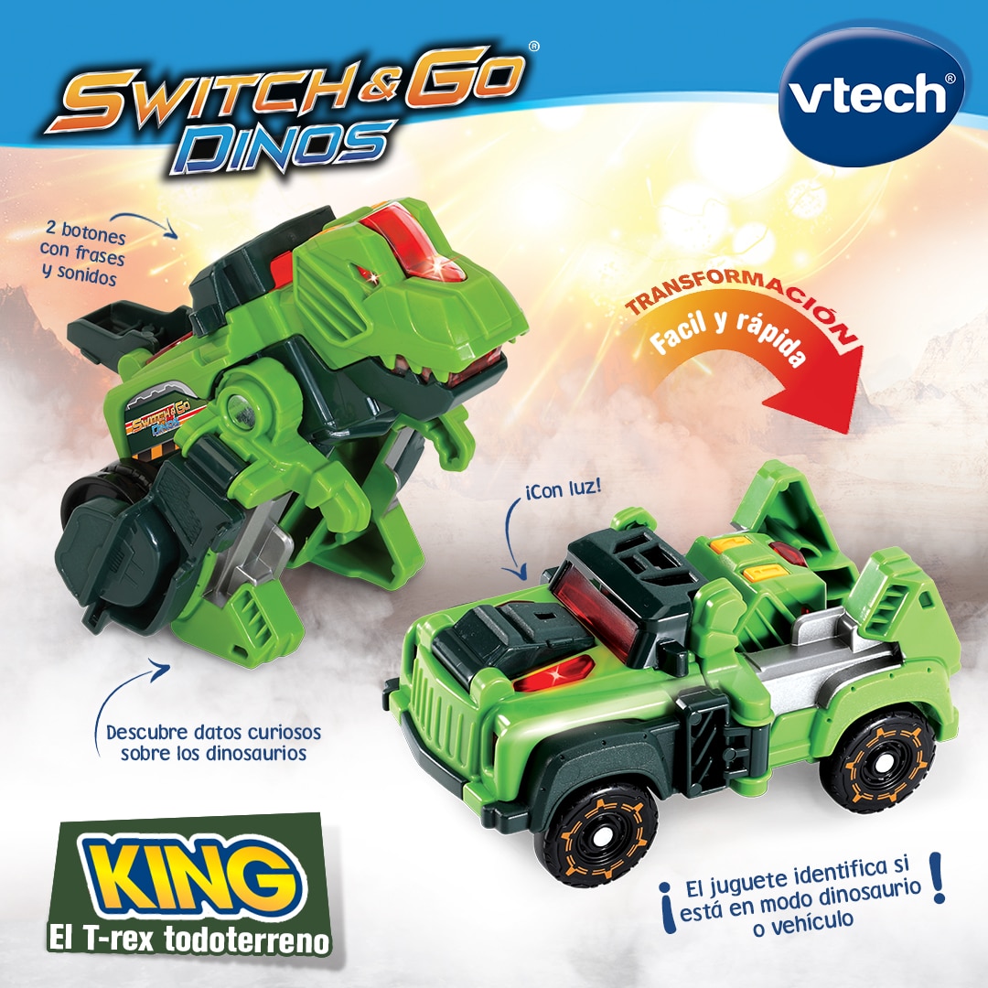 Switch&Go Dinos pequeños, Modelos surtidos, Dinosaurios que se transforman en vehículos VTech 8