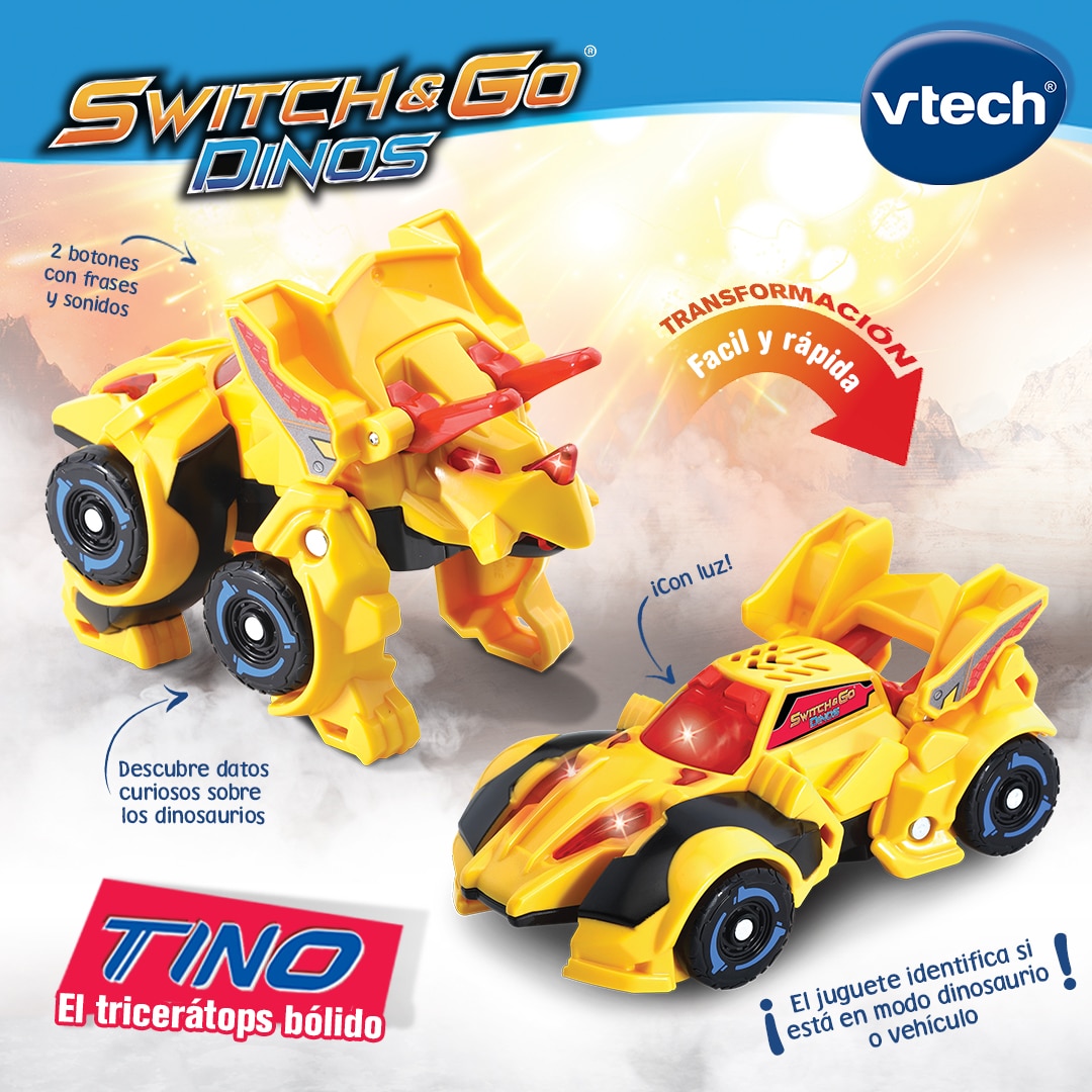 Switch&Go Dinos pequeños, Modelos surtidos, Dinosaurios que se transforman en vehículos VTech 9
