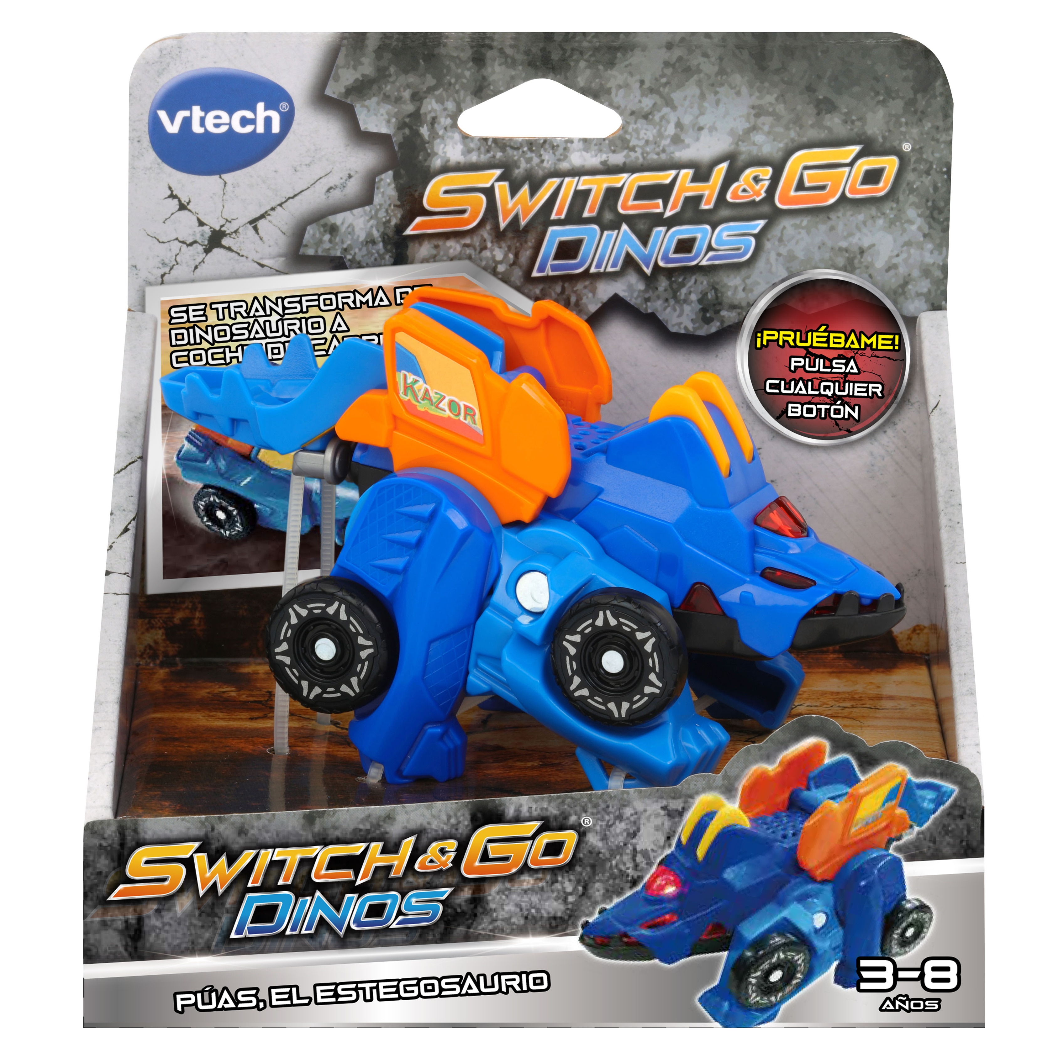 VTech Switch&Go Dinos – Tino El Triceratops Bólido, Juguete 2 En 1 Que Se Transforma De Dinosaurio A Coche Con Sonidos Y Frases