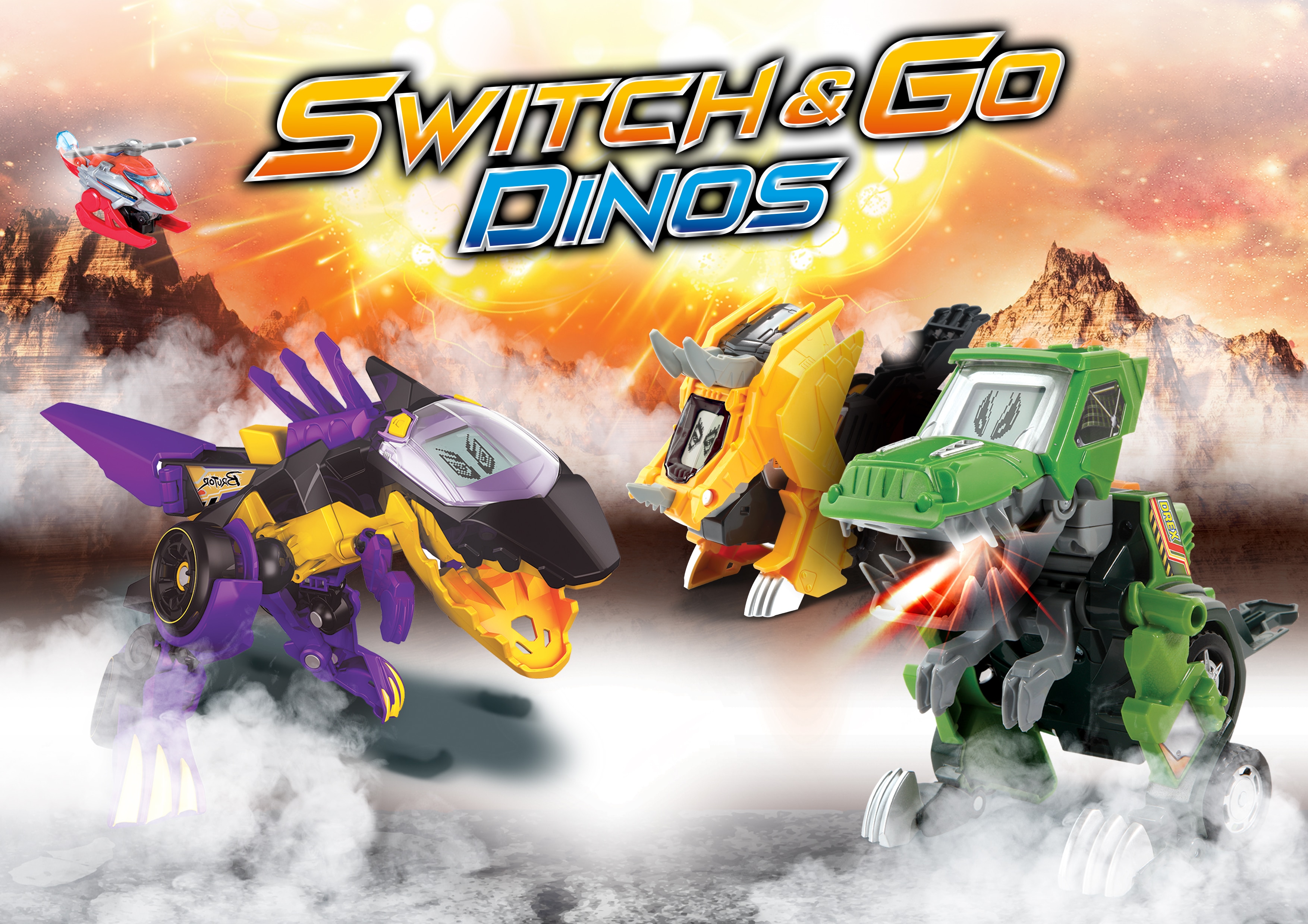 Switch&Go Dinos, Rayo el espinosaurio bólido de carreras, Dinosaurios que se transforman en vehículos VTech 6