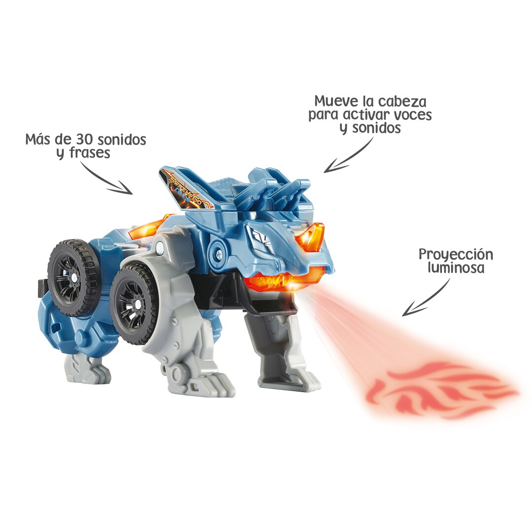 Switch&Go Dinos Fire, Pincho el tricerátops, Dinosaurios que se transforman en vehículos VTech 3