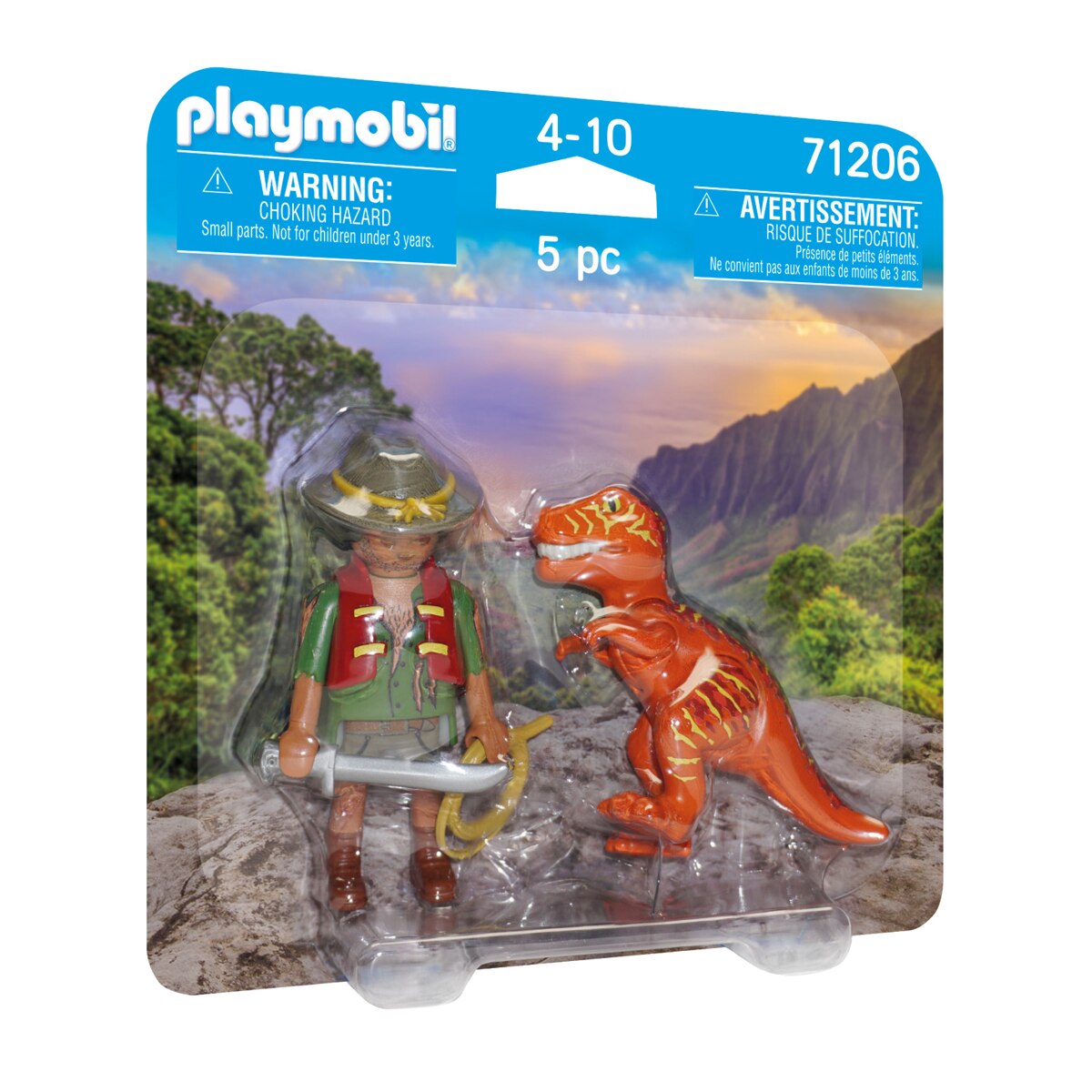 Duo Pack Figura Aventurero con Dinosaurio T-Rex Playmobil 1