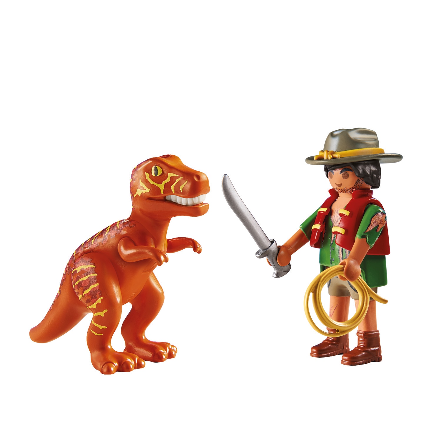 Duo Pack Figura Aventurero con Dinosaurio T-Rex Playmobil 3