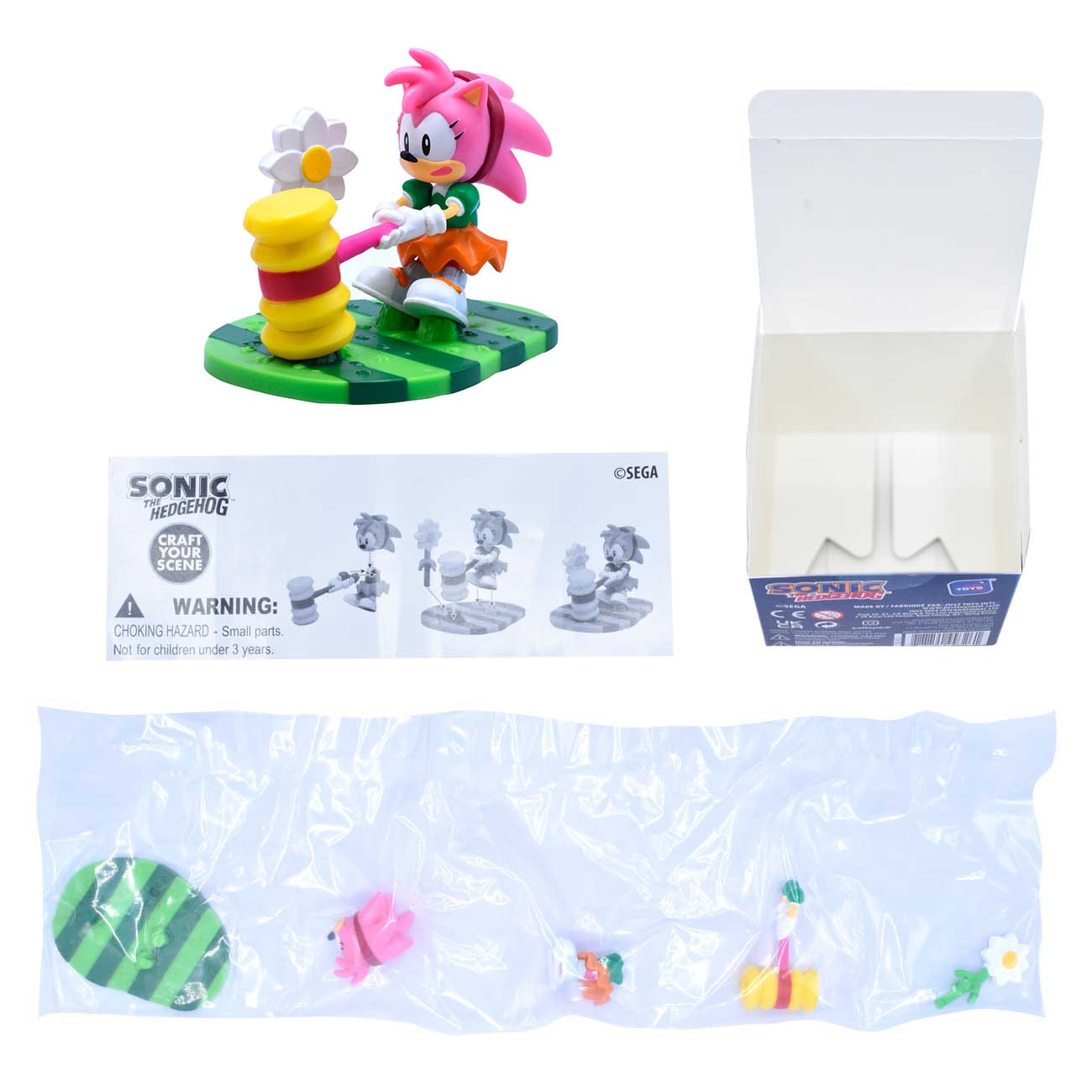 Figura sorpresa 8 cm con diorama para montar Sonic modelos surtidos 6