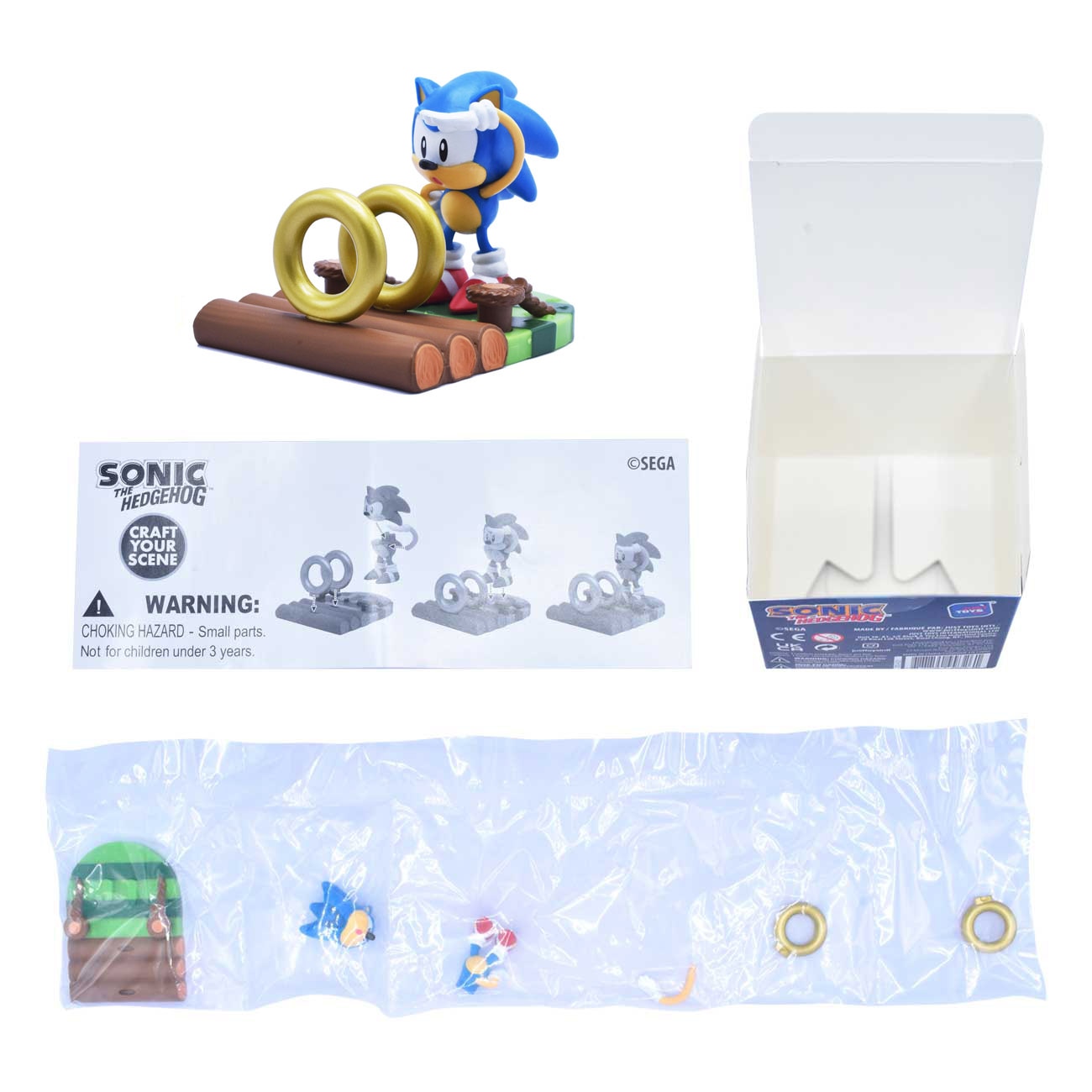 Figura sorpresa 8 cm con diorama para montar Sonic modelos surtidos 15