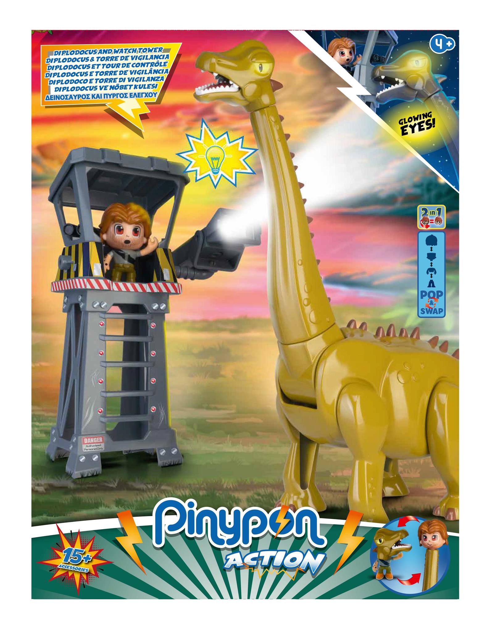 Diplodocus y Torre Pinypon Action 2