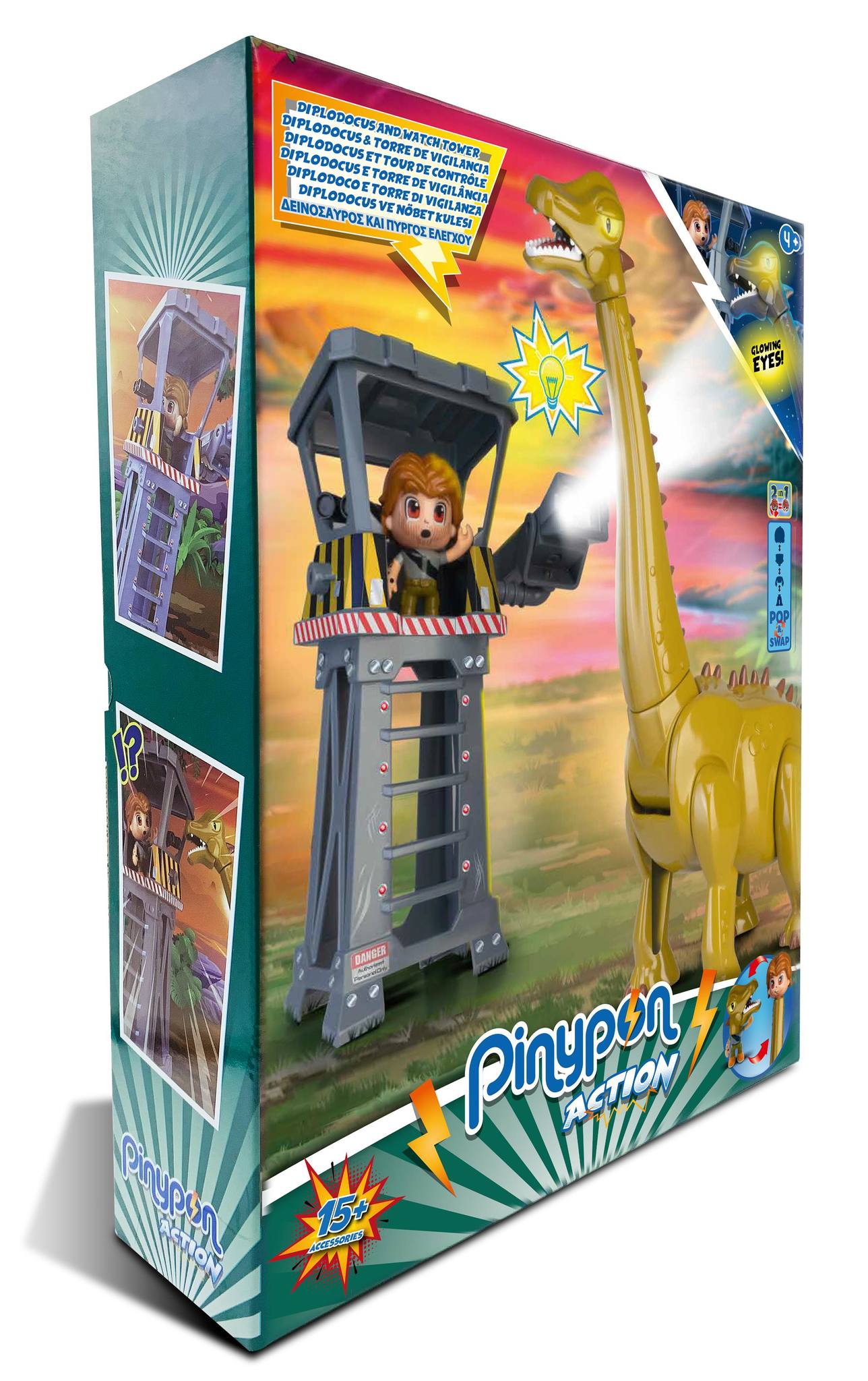 Diplodocus y Torre Pinypon Action 3