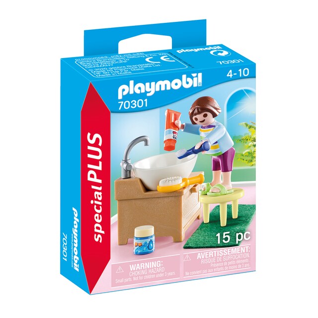 Figura con lavabo y accesorios para cepillado de dientes Playmobil Special Plus