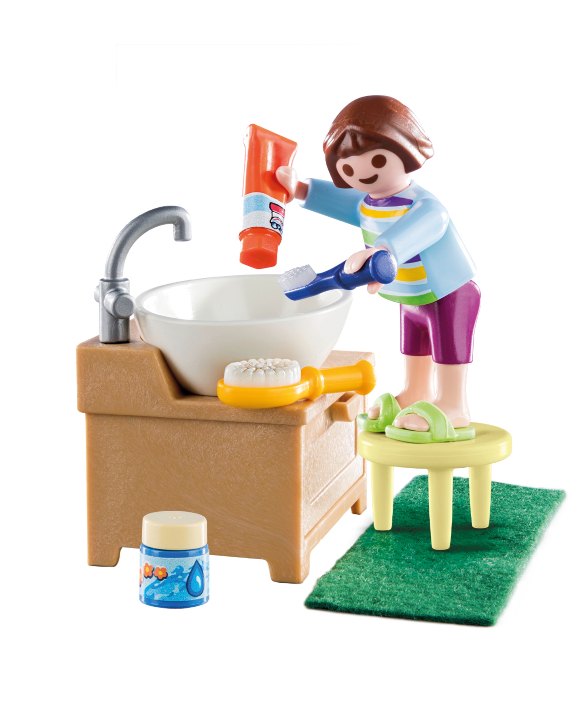 Figura con lavabo y accesorios para cepillado de dientes Playmobil Special Plus 2