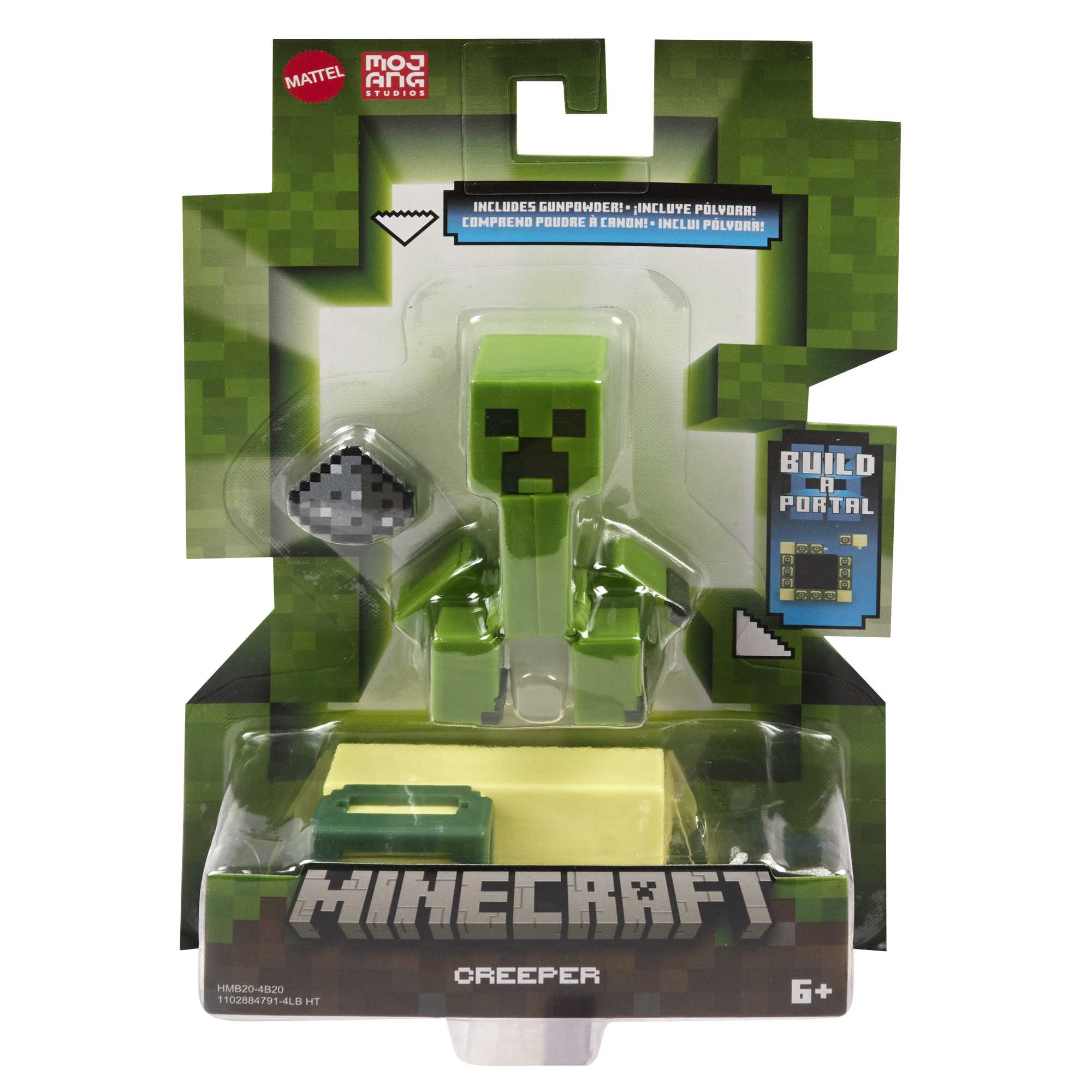 Figura de acción Creeper Minecraft modelo surtido Mattel 6