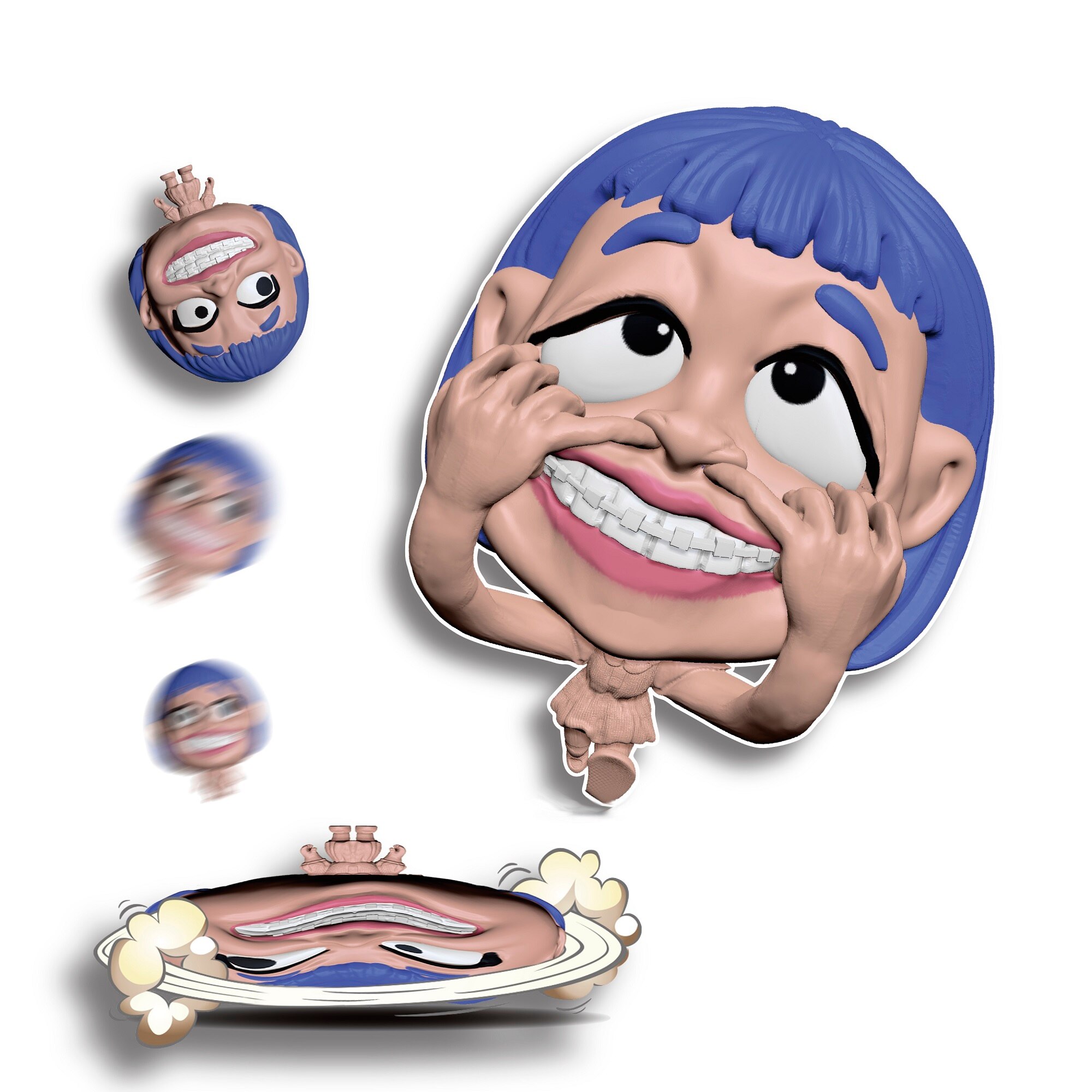 Figura elástica 11 cm Splats Head modelos surtidos Bizak 8