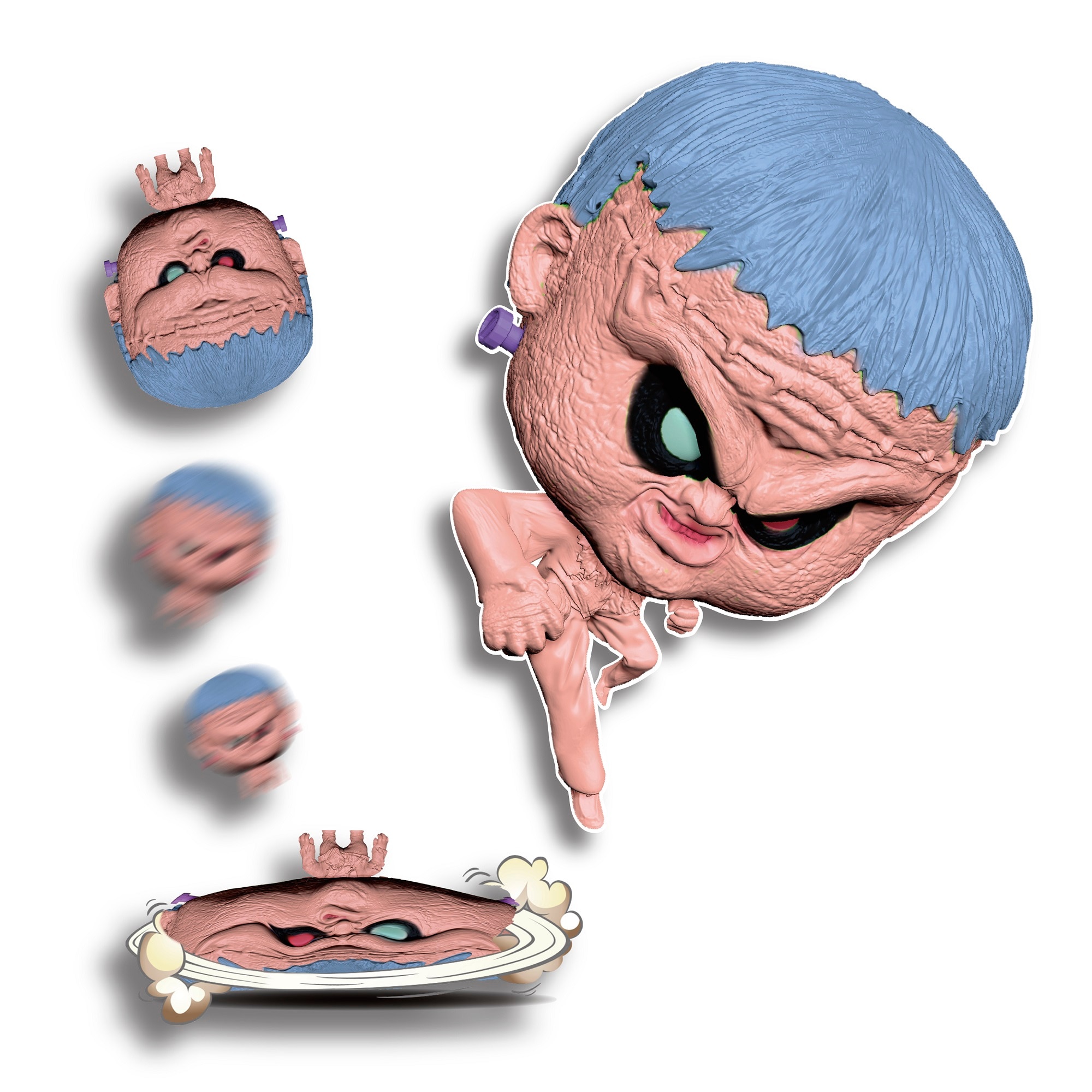 Figura elástica 11 cm Splats Head modelos surtidos Bizak 13