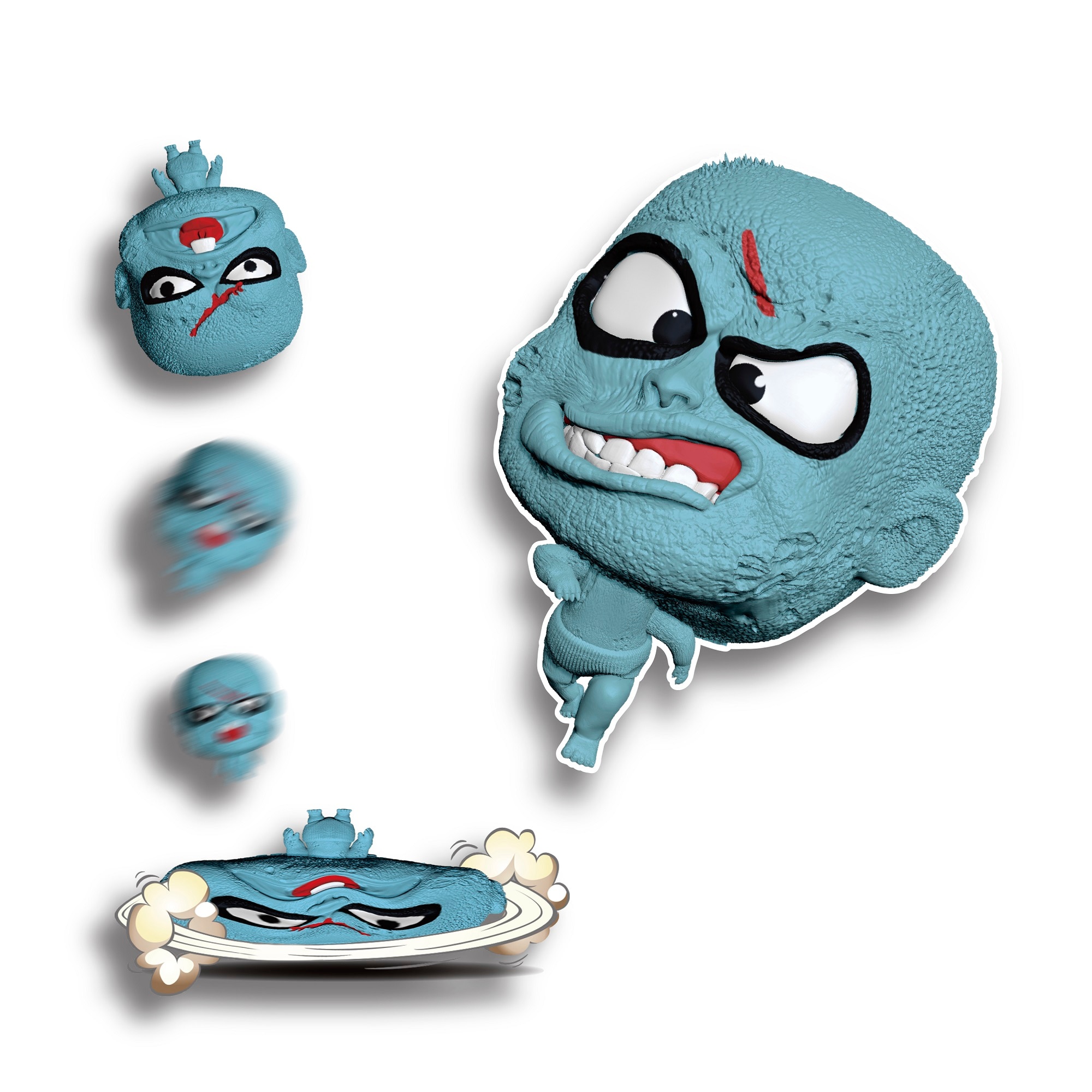 Figura elástica 11 cm Splats Head modelos surtidos Bizak 23