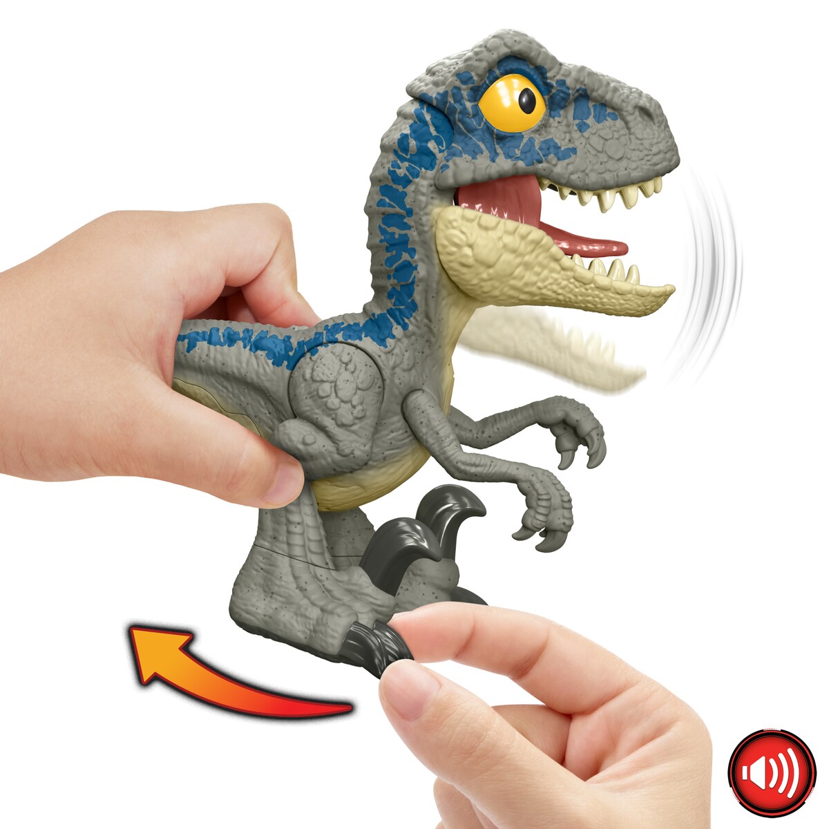 Dinosaurio de juguete con rugidos Mega Roar Blue Jurassic World Mattel 3
