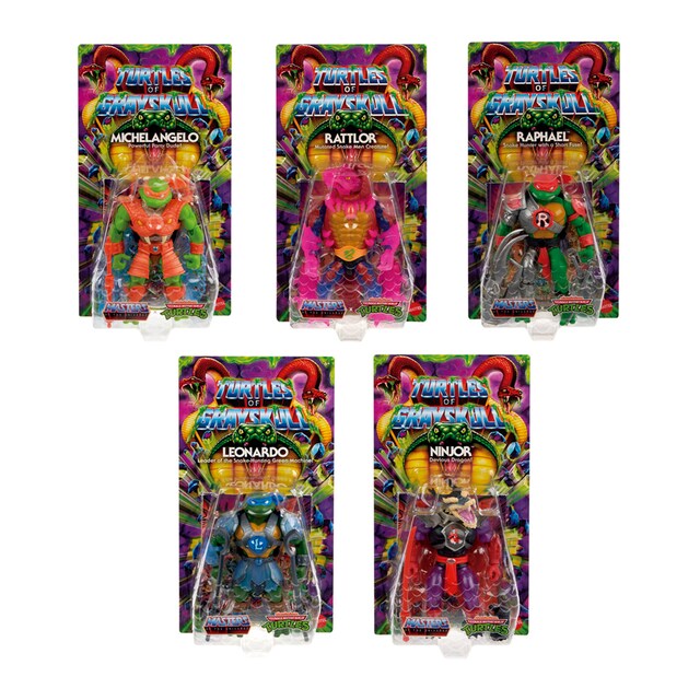 Figura de acción surtida Masters del Universo MOTU y Tortugas Ninja Turtles of Grayskull Mattel