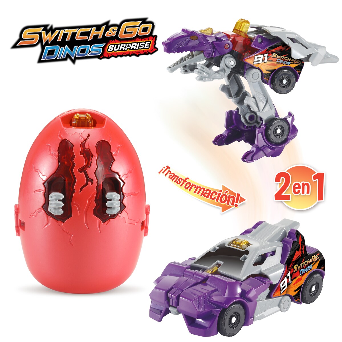 Huevo sorpresa Dinos Switch&Go Modelos surtidos Vtech 6