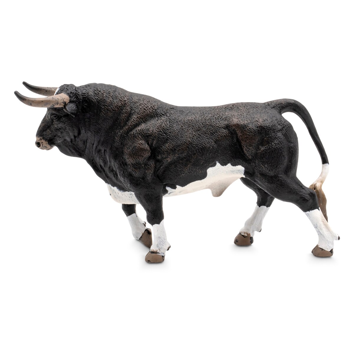 Statuetta Toro Bravo Deqube - Marrone E Bianco, Realizzata In Resina, Dettagliata, Scala 1:16 - Collezione Animali - 2