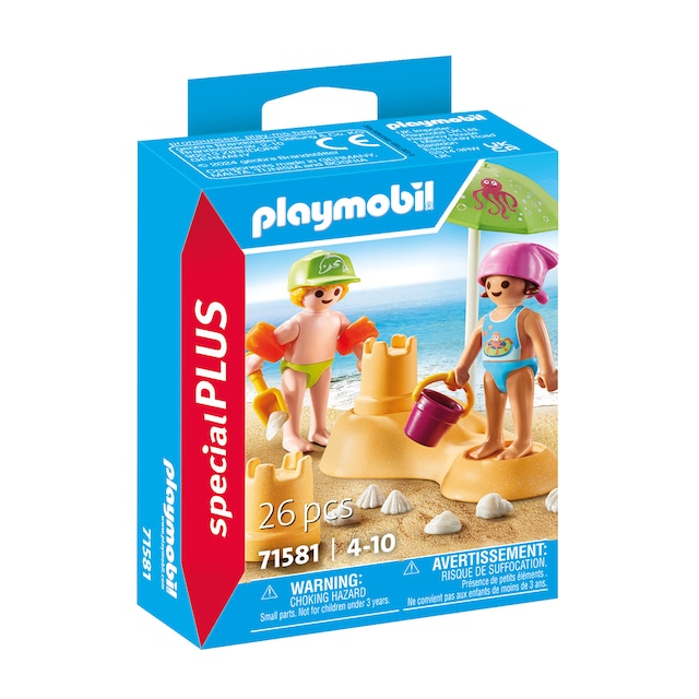 Niños con castillo de arena Playmobil