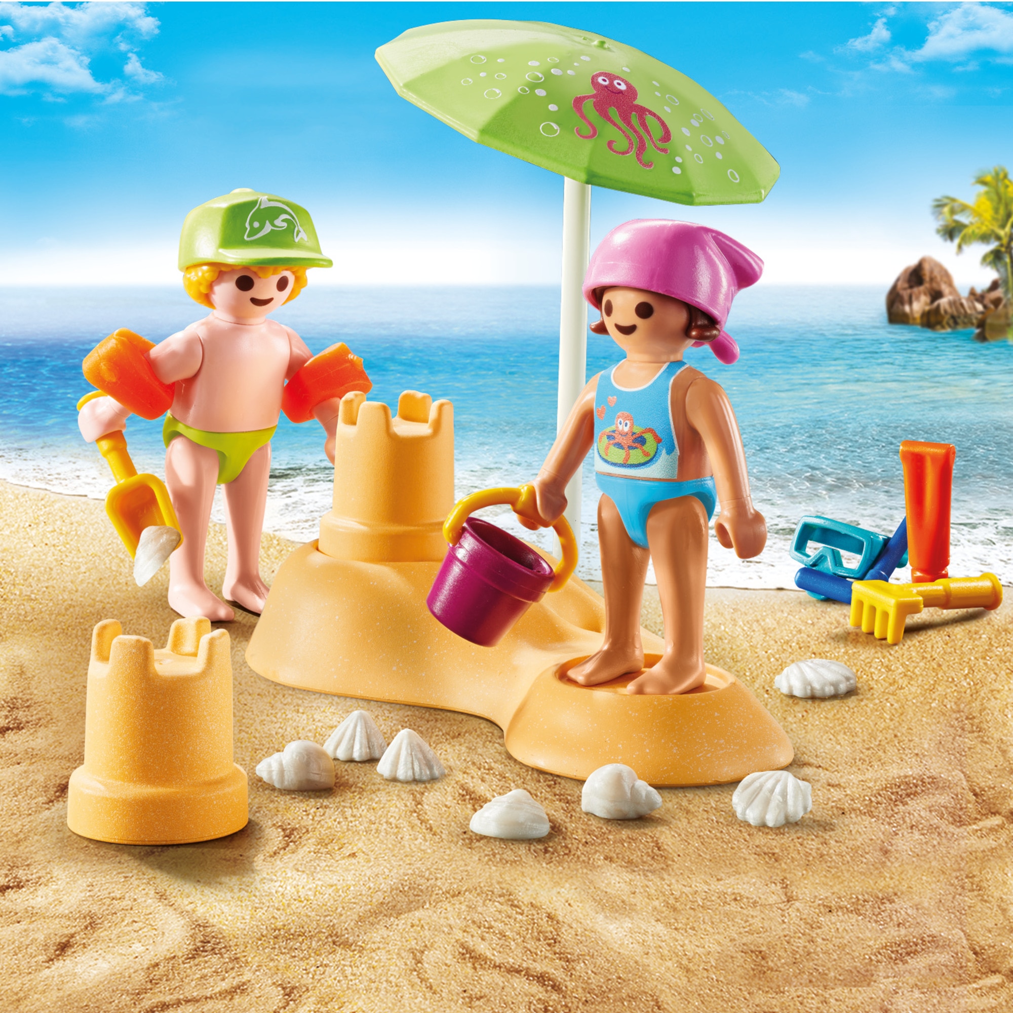 Crianças com castelo de areia Playmobil 4