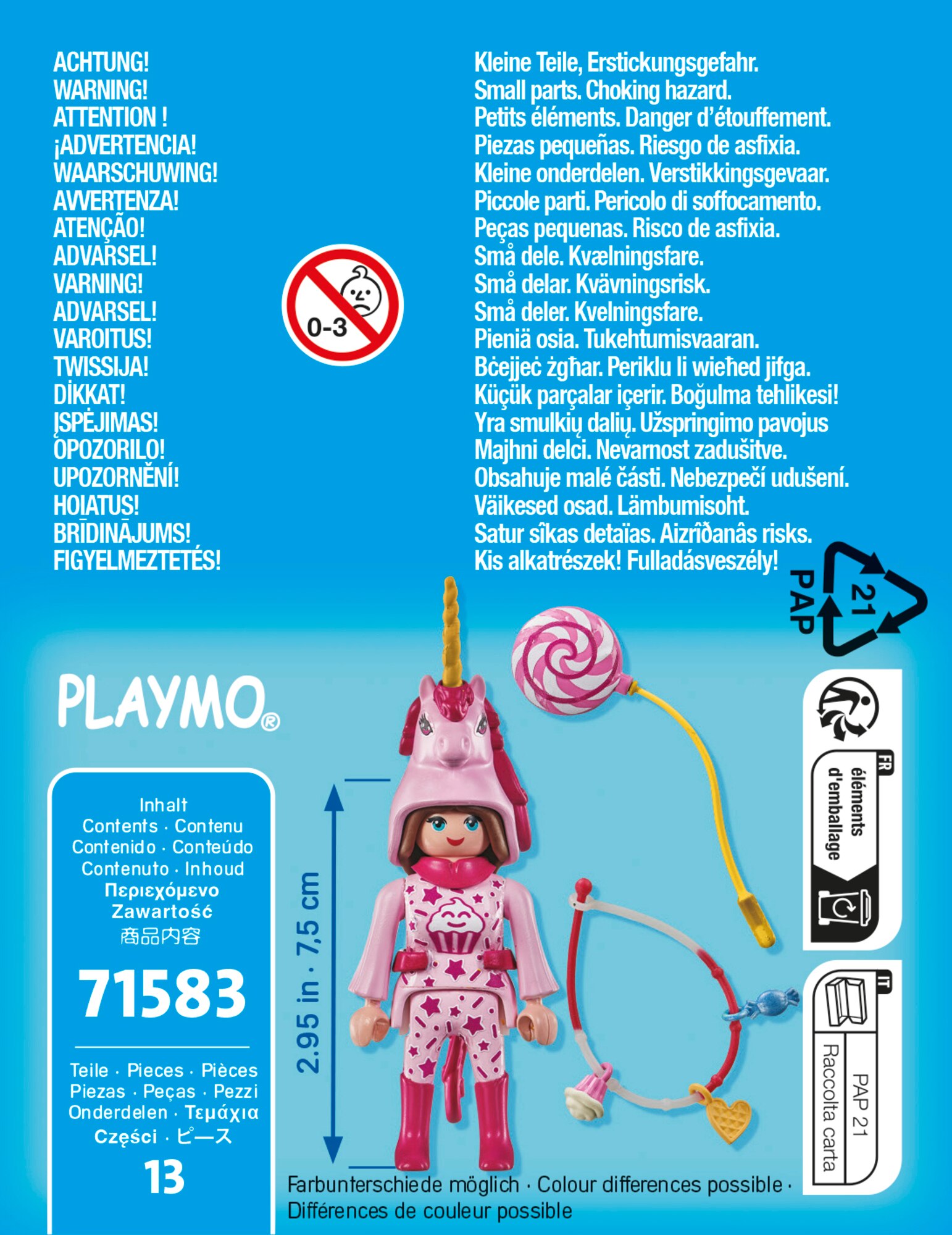 Mulher com fantasia de unicórnio Playmobil 5