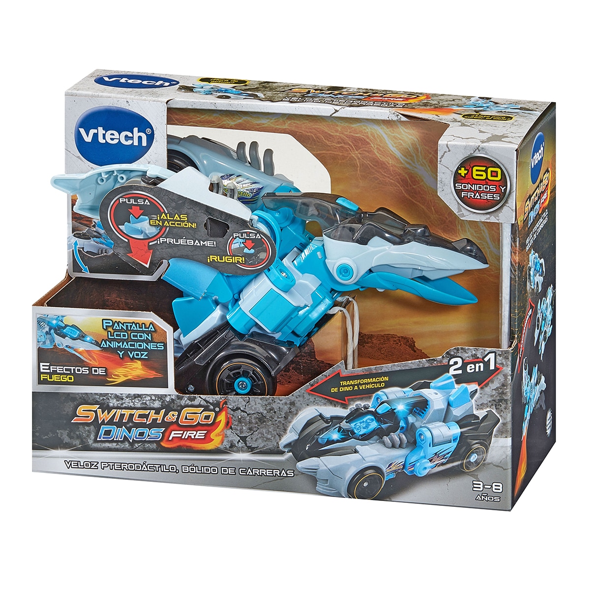 Dinosaurio transformable Veloz el Pterodáctilo Switch & Go Vtech 5