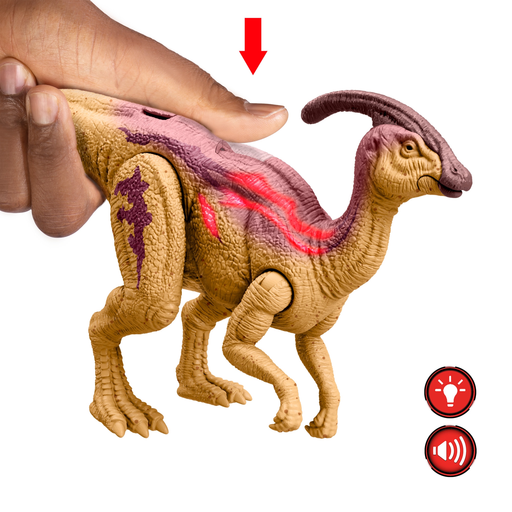 Dinosaurio Parasaurolophus Rugido Salvaje Jurassic World: Teoría del Dinocaos Netflix Mattel 2