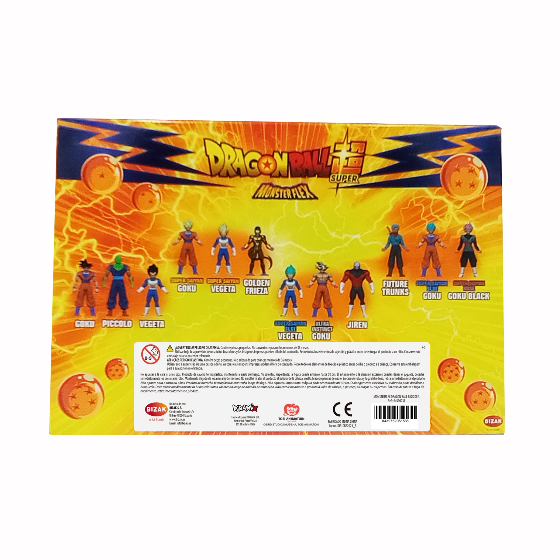 Monsterflex Dragon Ball pack de 3 personajes de Dragon Ball para estirar y retorcer 10